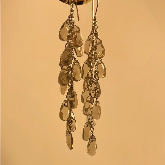Swarovski Gold Chandelier Earrings with Crystal Drops - Picture 4 of 4
